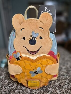 Loungefly Winnie the Pooh Honey Heart Scented Backpack - Yellow/Tan/Blue